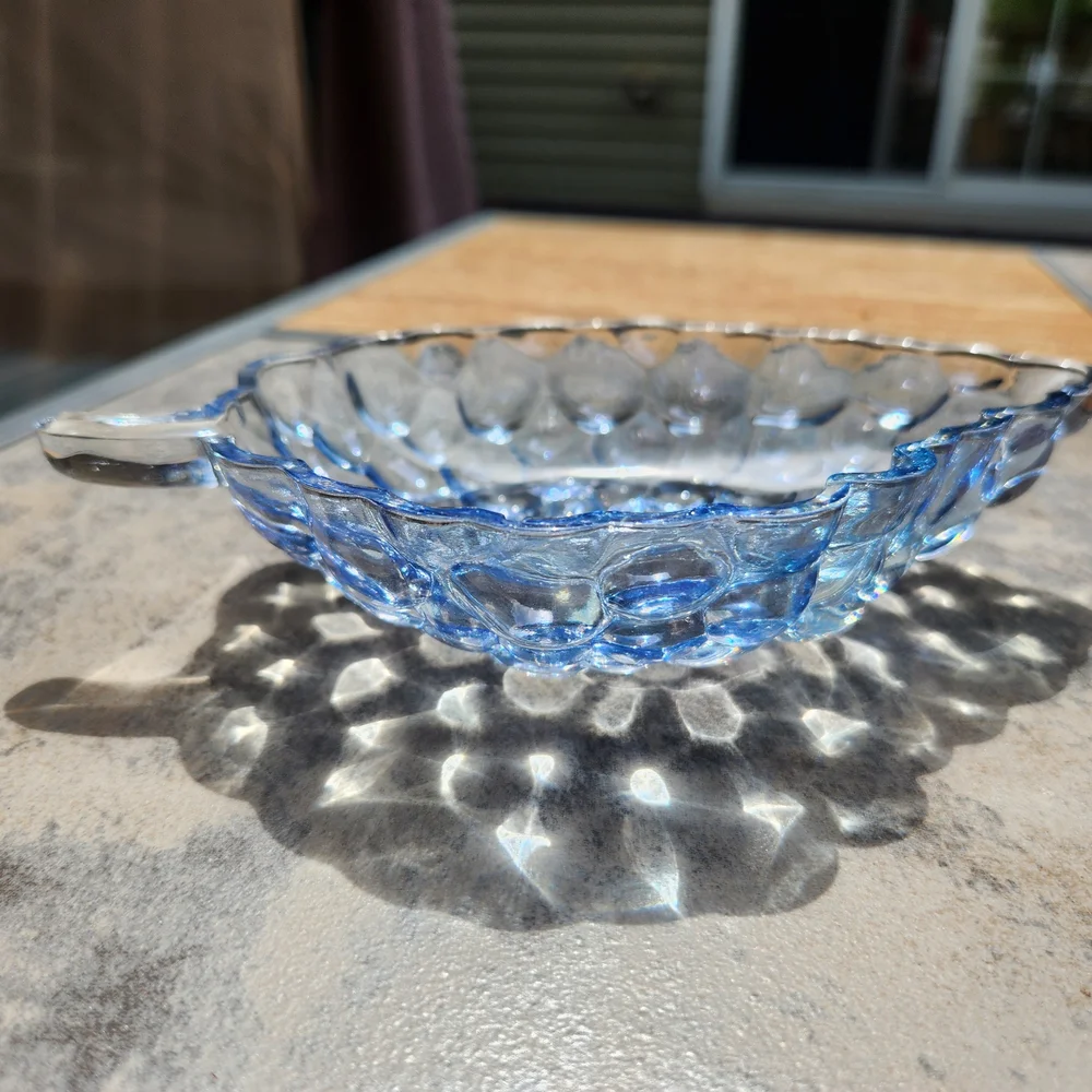 Anchor Hocking Light Blue Grape Cluster Candy/Trinket Dish